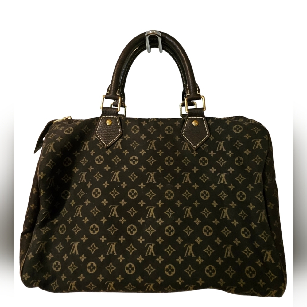 LOUIS VUITTON Monogram Speedy 30 Mini Lin Brown Hand Bag [Authentic] Pre-Owned
